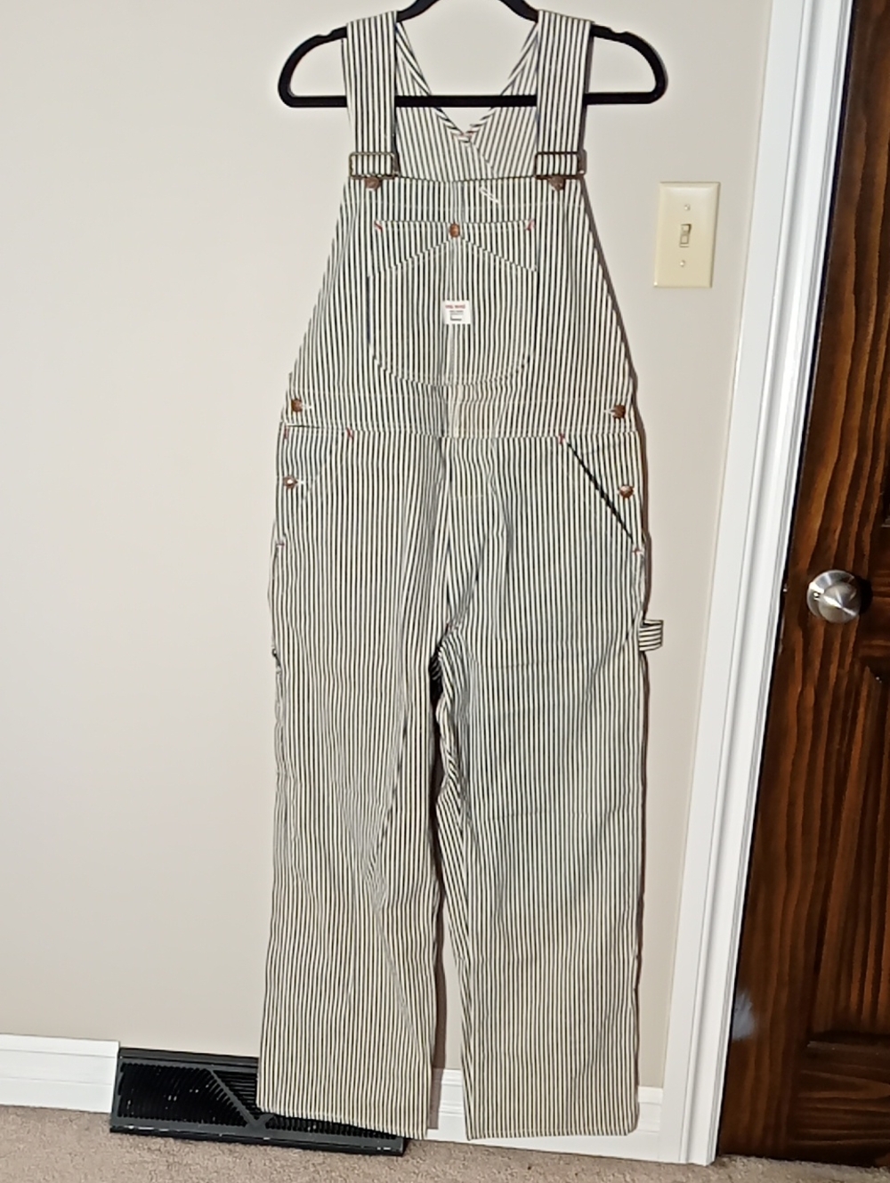 Vintage Big Mac Penneys Blue/Cream Overalls W 19" L 59"